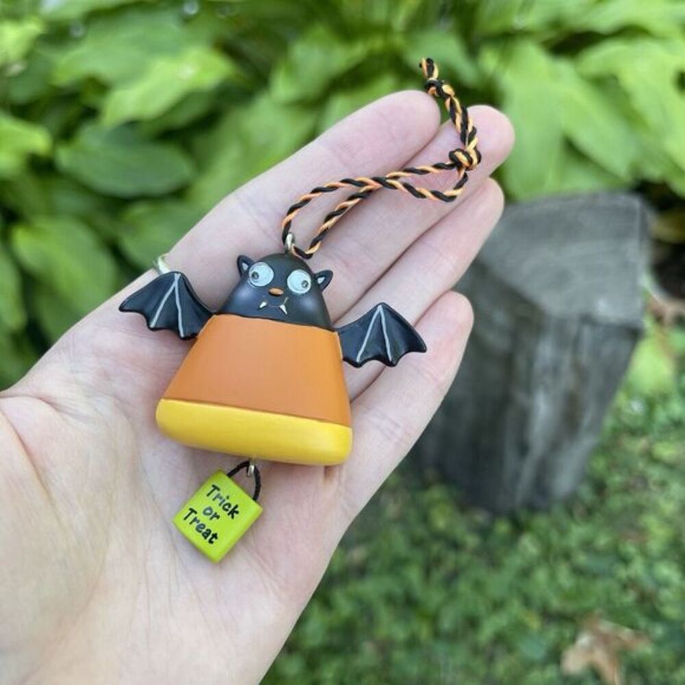 Hallmark Halloween Trimmer Ornaments Sweet and‎ Silly Candy Corn Bat Trick Treat
